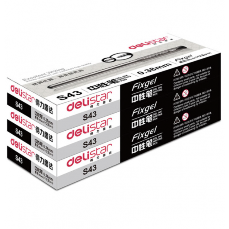 Deli S43 Гелевая ручка 0.38 мм, 12 шт/коробка (единица: коробка) черный