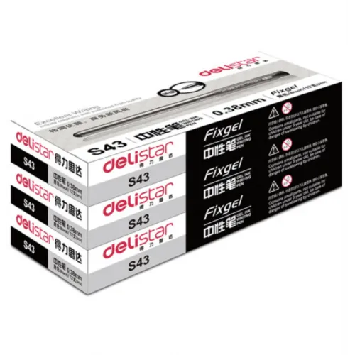 Deli S43 Гелевая ручка 0.38 мм, 12 шт/коробка (единица: коробка) черный